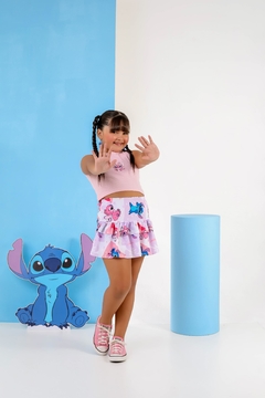 Conjunto cropped malha rosa - loja online