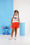 Conjunto short-saia malha flower laranja - comprar online