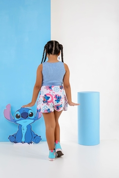 Imagem do Conjunto cropped malha azul