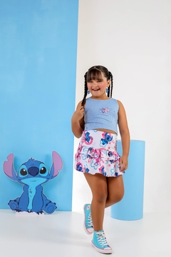 Conjunto cropped malha azul - loja online