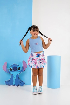 Conjunto cropped malha azul - comprar online