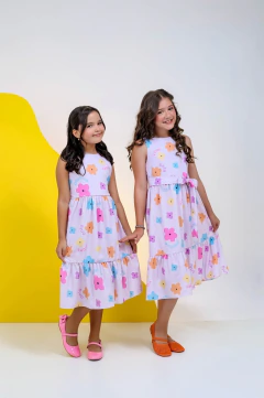 Vestido midi rosa floral - comprar online