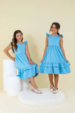 Vestido Bia liso azul - comprar online