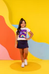 Conjunto short-saia malha galaxy azul - comprar online