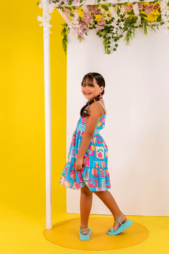 Vestido Liz borboleta azul - loja online