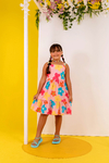 Vestido Liz flower salmão - comprar online