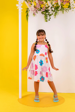 Vestido Liz flower branco - loja online