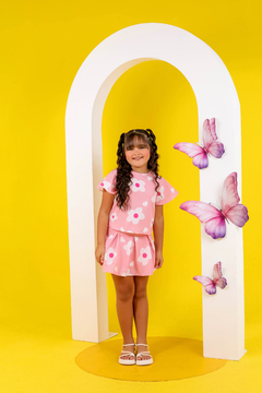 Conjunto Luana florzinha chiclete - lalypopKids