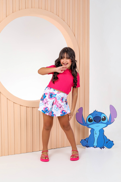 Conjunto short-saia c/ canelada pink - lalypopKids
