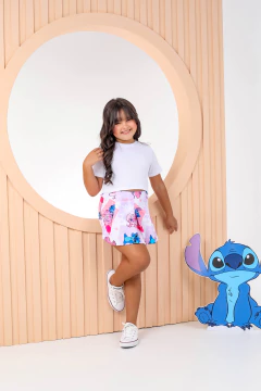 Conjunto short-saia c/ canelada branco na internet