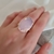 Anel Oval Cristal Rosa Leitoso - comprar online
