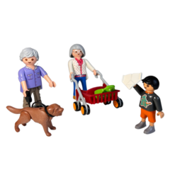 Família Idosos, Menino e Cachorro - Boneco Playmobil - Bonecos para Constelação Familiar