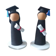 Bonecos Casal Formandos 3D - Bonecos para Constelação Familiar na água