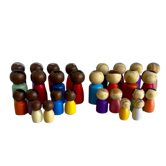Kit de 28 Bonecos de Madeira Grande Mistura Brasileira - Bonecos Constelação Familiar - buy online