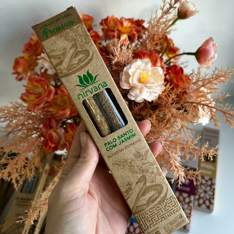 Incenso Natural Premium Nirvana Palo Santo com Jasmim – Alívio do Estresse - comprar online