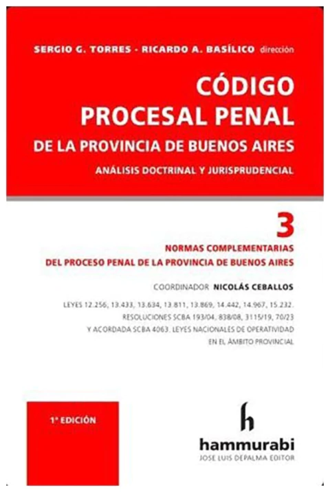 Codigo Procesal Penal de la Provincia de Buenos Aires tomo 3 - comprar online