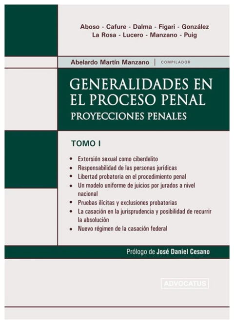 Generalidades en el proceso penal. Tomo 1