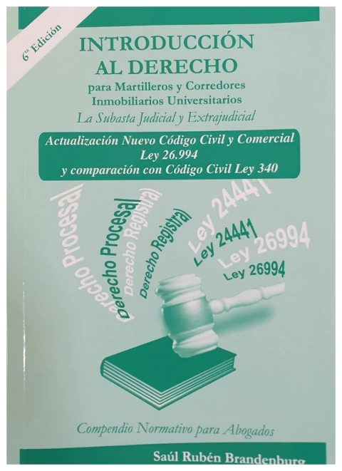 Introduccion al derecho para martilleros - 6 ed.