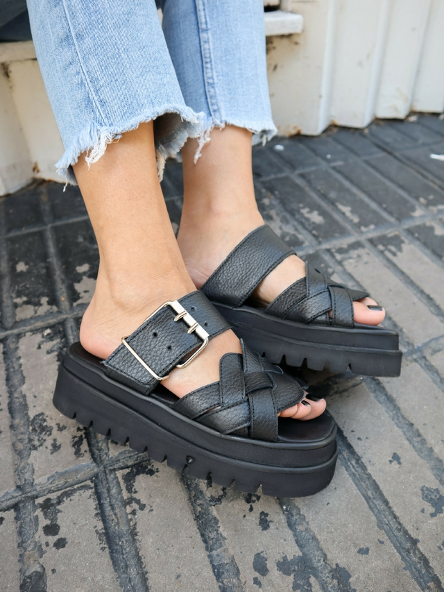 Sandalia Athenas Tap Cuero Urbano Negro thumbnail 2
