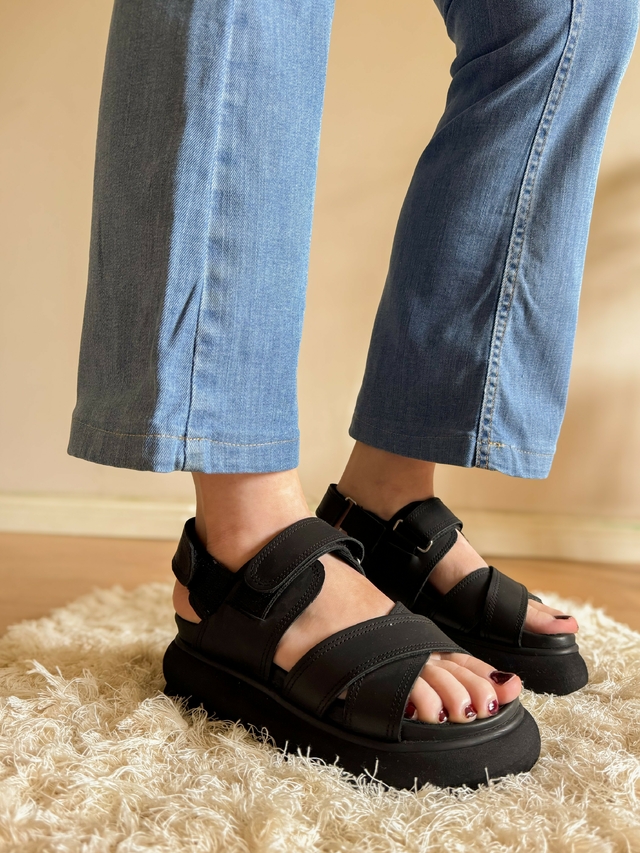 Sandalia Cala Onda Birk Cuero Negro thumbnail 2