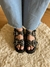 SANDALIA CLARISSA TAP CUERO NEGRO CON ARANDELAS - comprar online