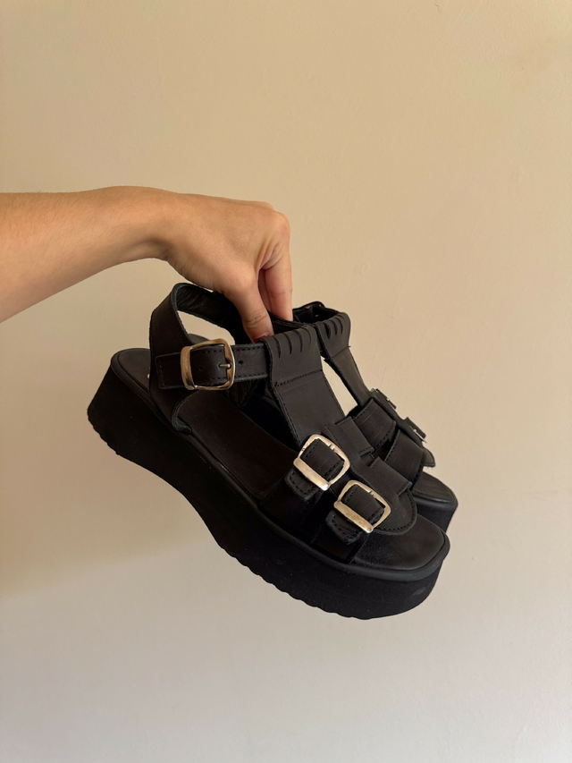 Sandalia Malibú Funk Cuero Negro thumbnail 2