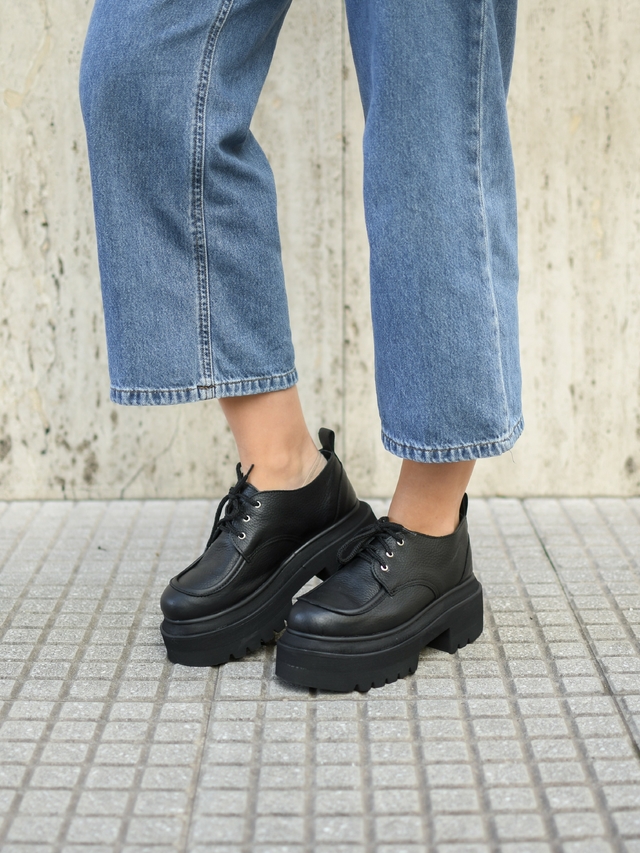 Zapato Amelie Cuero Urbano Negro thumbnail 2