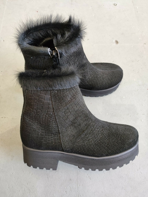 Bota Lupe Jazz Gamuza Croco Negro (Feria) thumbnail 1