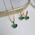 Conjunto coração pedras verde - comprar online