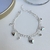 Pulseira dupla corações e cristais prata - comprar online