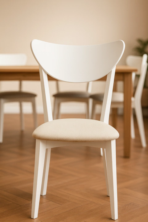 SILLA MOSCONI NORDIK BLANCO TAPIZADO BEIGE 371-1C (52152)