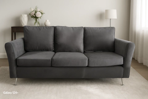 Sofá de tres cuerpos hesa alba pana gris