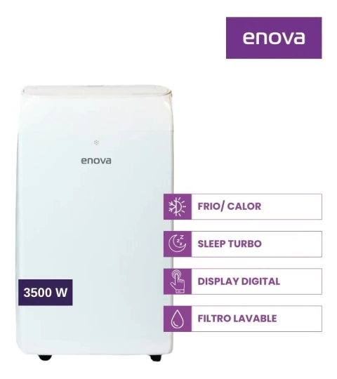 Aire Acondicionado Portátil Enova Aep12nx10 3500watts F/c Color Blanco