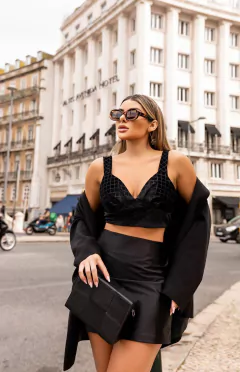 CROPPED LIVIA VELUDO SHINE