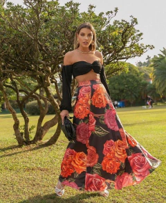 Saia Flower Black - comprar online