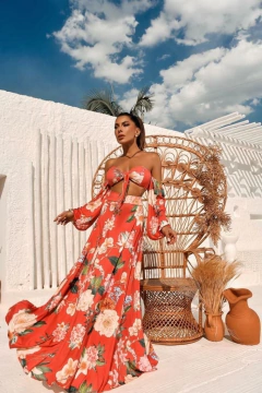 Conjunto Red Flowers na internet
