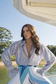 CAMISA AZUL ANA CAPRI - comprar online