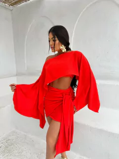 CONJUNTO SAIA E CROPPED - Sol Oliveira Boutique