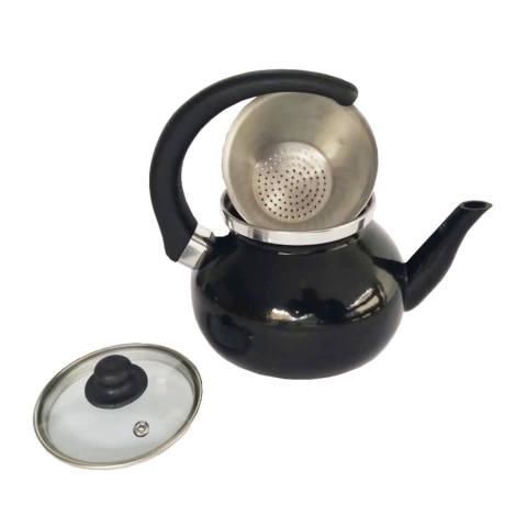 Chaleira Com Infusor Vai Ao Fogo 1,6 Litros Preta Belmar