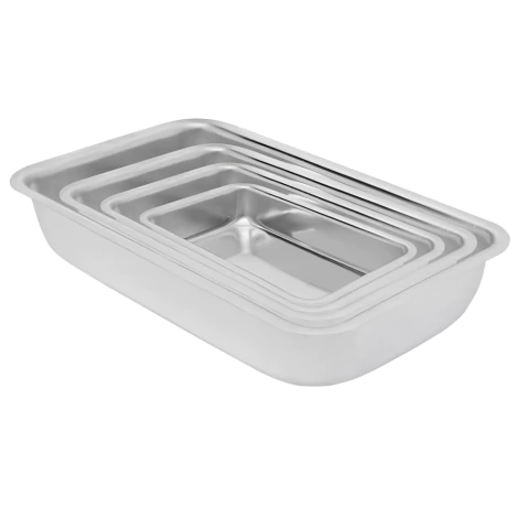 Jogo de assadeiras de aluminio retangular altas 4 peças