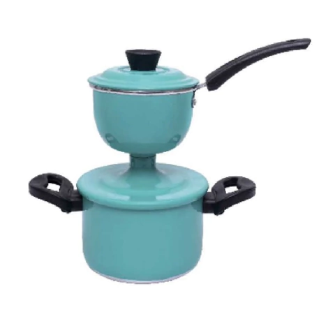 Panela Cuzcuzeira Economica 800Ml aluminio grosso Turquesa