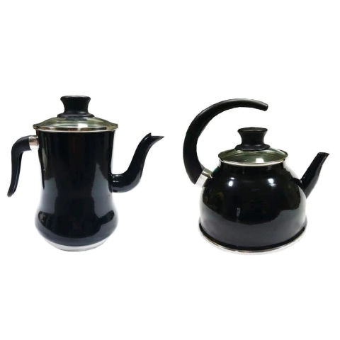 Conjunto Café Chaleira 2L e Bule 2L Preto Brilhante Belmar
