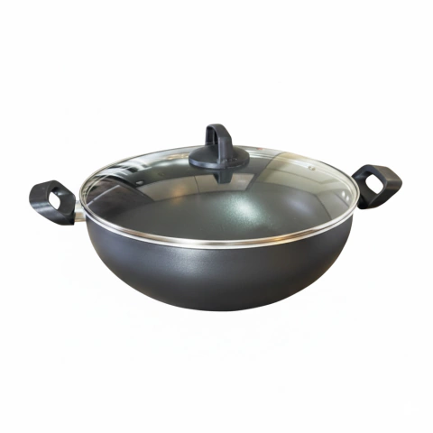Panela Wok Grande 32cm Antiaderente 7,8 Litros Com Tampa