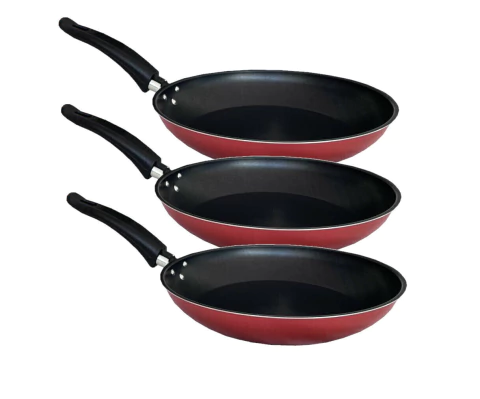 JOGO FRIGIDEIRAS GOURMET 3PCS CEREJA - DE ALUMINIO COM REV ANTIADERENTE E POLIESTER