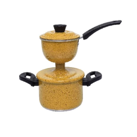 Panela Cuzcuzeira Economica 800Ml aluminio grosso Amarela Pig