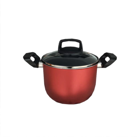 Caldeirão antiaderente Starflon com tampa de vidro Cereja 6,7 Litros