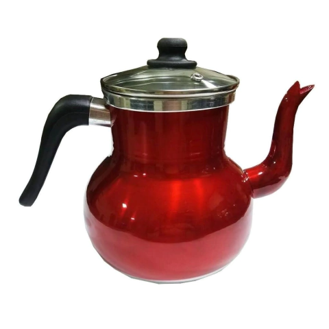 Bule Panda de café tampa de vidro vermelho brilhante 1,9L Belmar