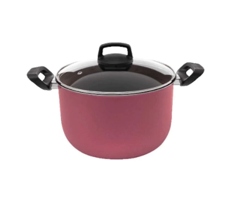 Caldeirão antiaderente Starflon com tampa de vidro Docesar