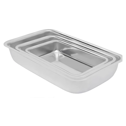 Jogo de assadeiras de aluminio retangular altas 3 peças