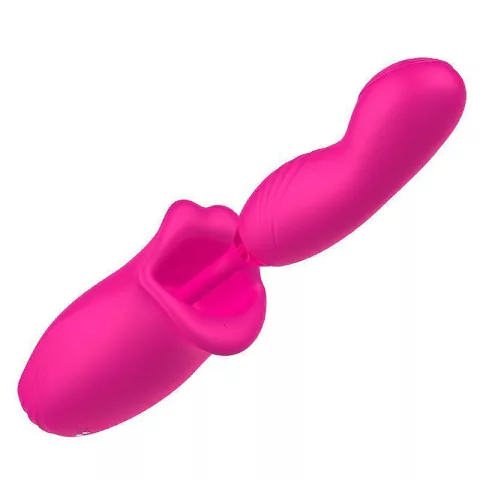 Vibrador de Pulsação Formato de Boca com Dedilhar